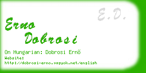 erno dobrosi business card